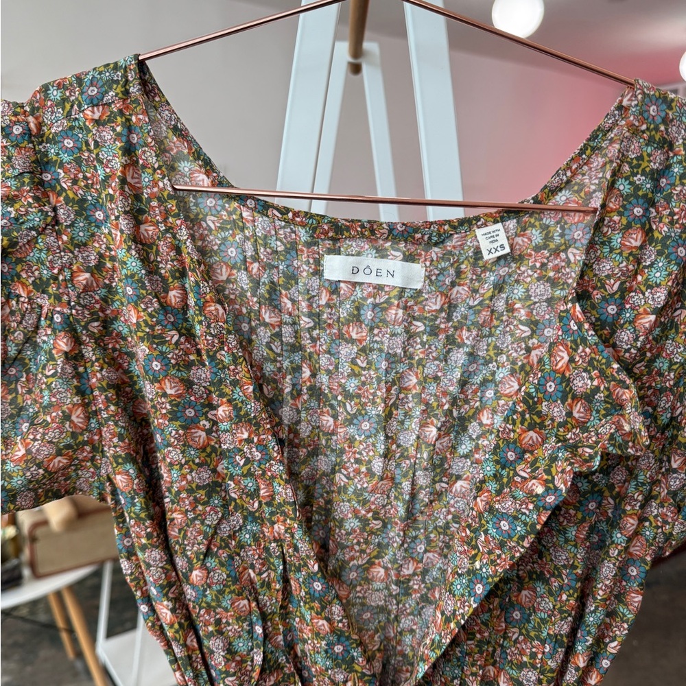 Doen XXS floral dress with tie